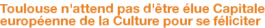 Toulouse n'attend pas d'être élue Capitale européenne de la Culture pour se féliciter