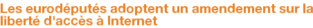 Les eurodéputés adoptent un amendement sur la liberté d'accès à Internet